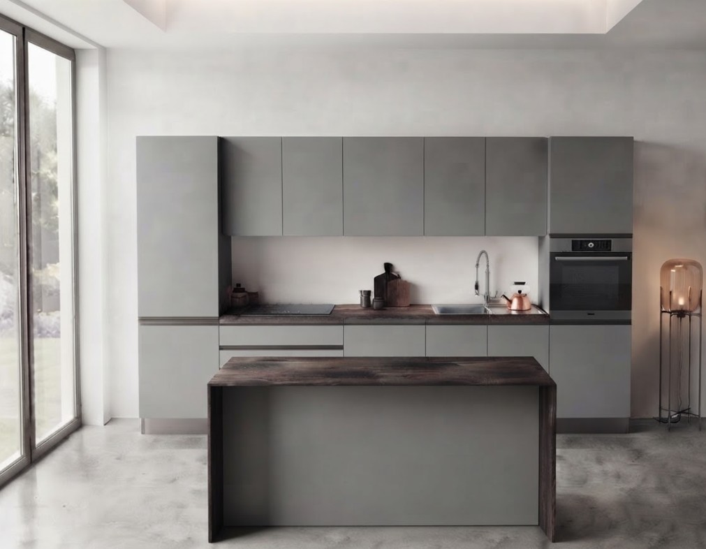 Cucina con isola Easy con piano a induzione
